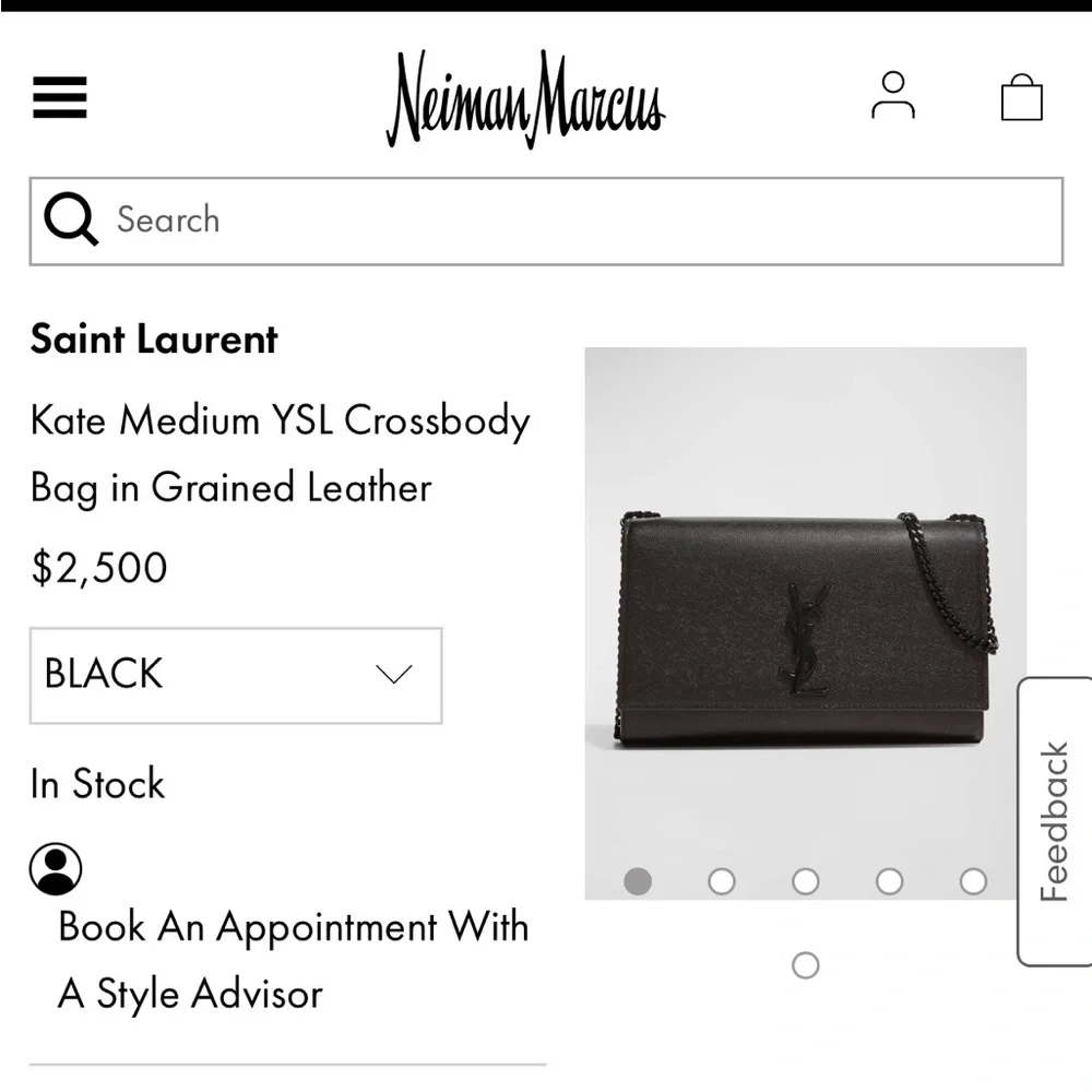 Yves Saint Laurent Black Leather Wallet-on-Chain - Picture 15 of 15